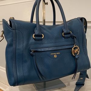 Michael Kors Carine Pebbled Leather Satchel with Removable Crossbody Strap EUC
